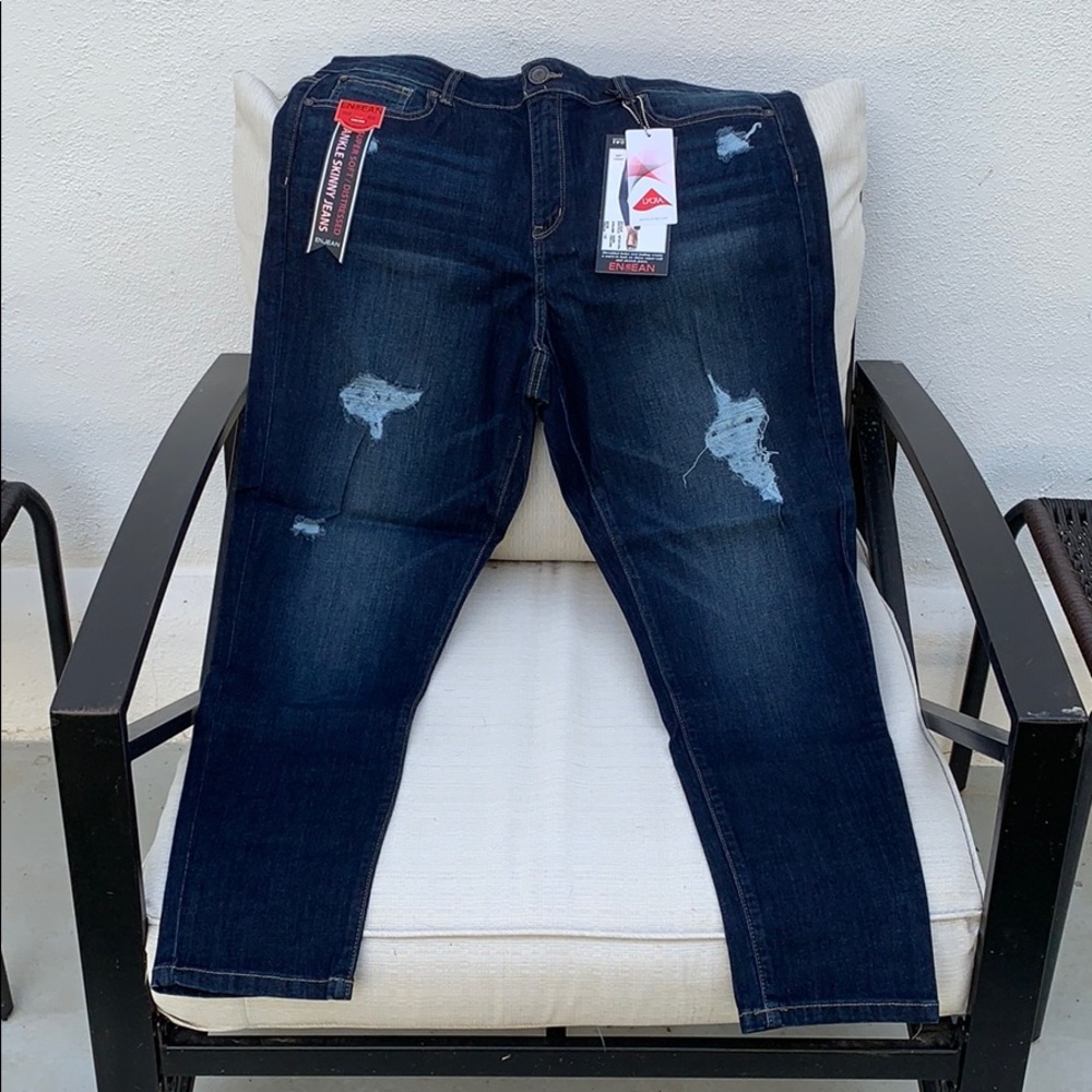 {Enjean}Size 3XL Distressed Ankle Skinny Jeans - Picture 5 of 8